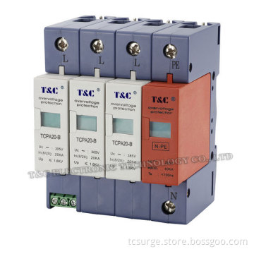 SPD/Power Surge Protector /Surge Arrester (TCPA20-B/3+NPE) with CE Certificate